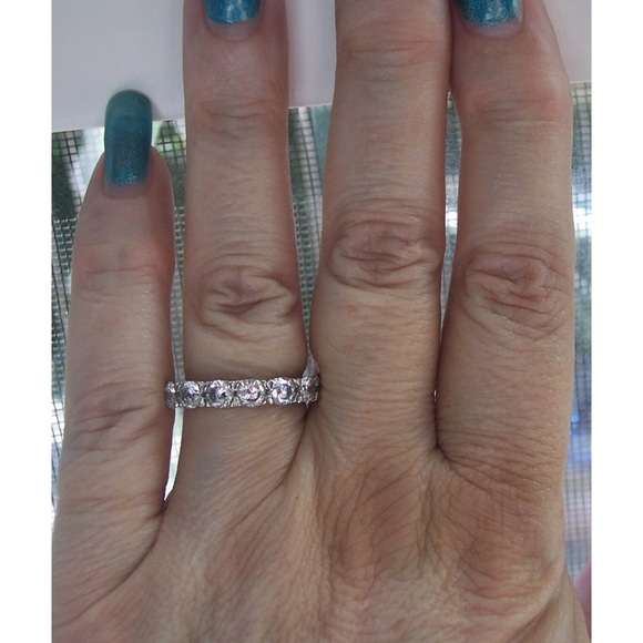 STAINLESS STEEL 7 Stone AAA Grade CZ Band Ring-NWT - Picture 13 of 16